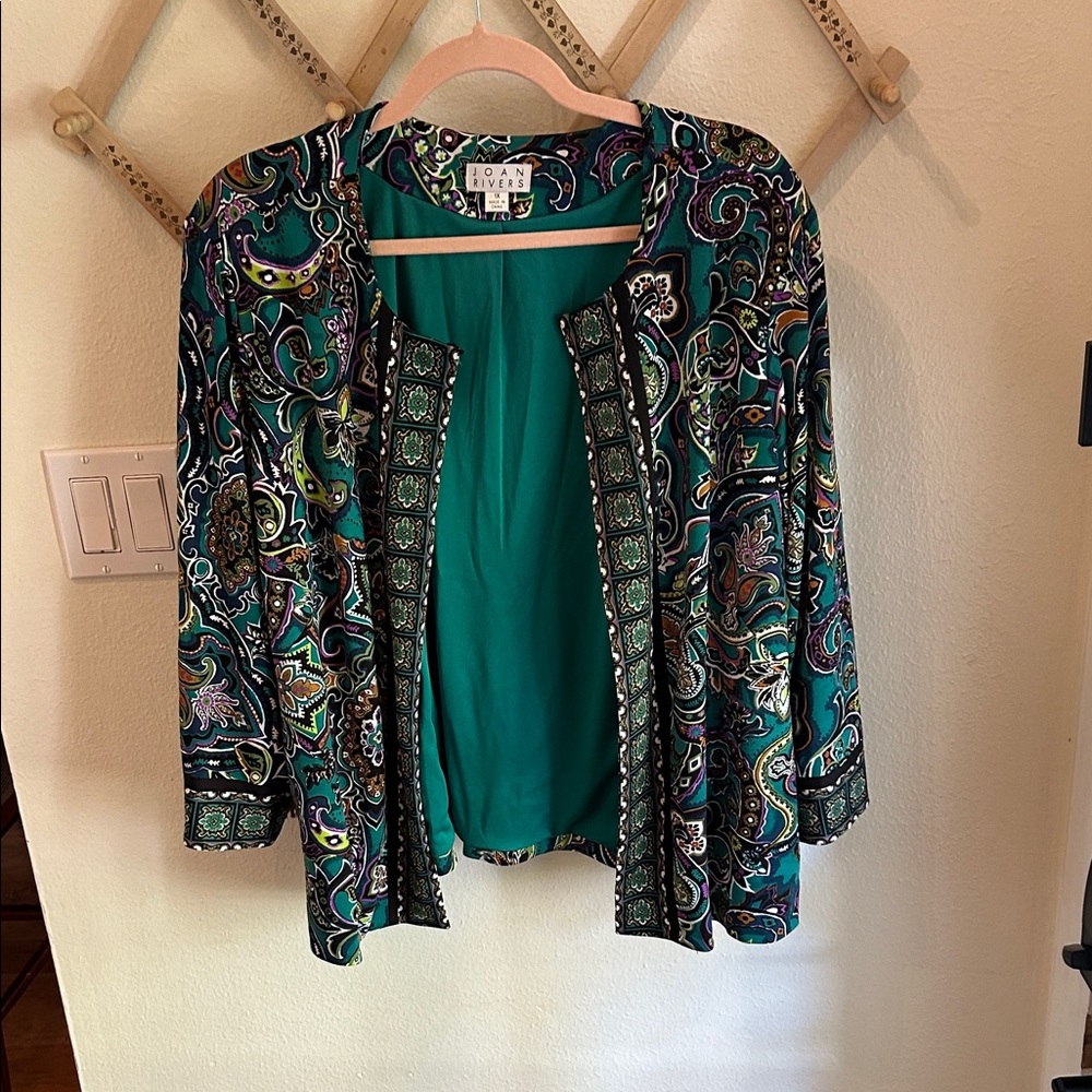 Joan Rivers Bohemian Paisley Open, Cruise Wear, Career Wear